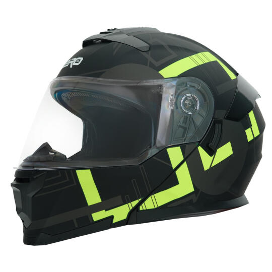 GP NERO MKS004-MBA1Y Güneş Vizörlü Şeffaf Çene Açılır Motosiklet Kaskı