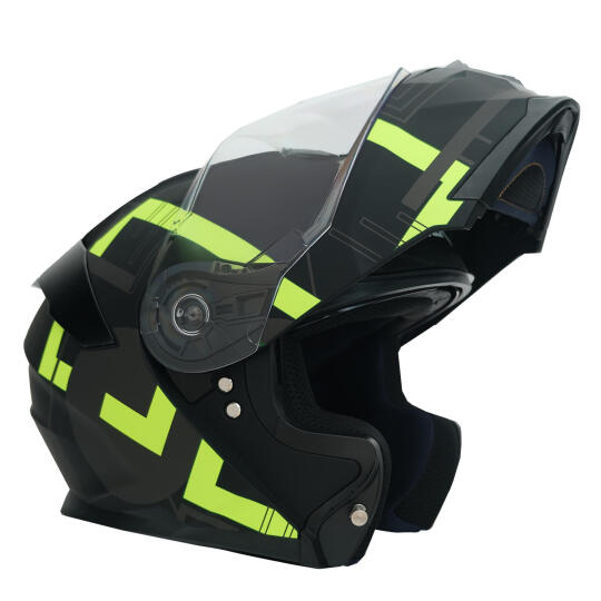 GP NERO MKS004-MBA1Y Güneş Vizörlü Şeffaf Çene Açılır Motosiklet Kaskı - 3