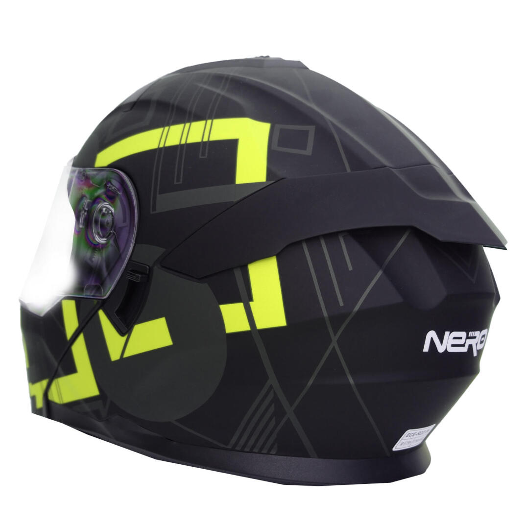 GP NERO MKS004-MBA1Y Güneş Vizörlü Şeffaf Çene Açılır Motosiklet Kaskı - 5