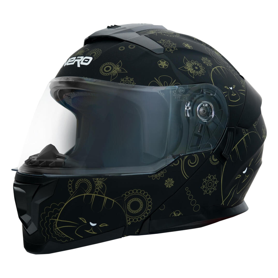 GP NERO MKS004-MBA2G Güneş Vizörlü Şeffaf Çene Açılır Motosiklet Kaskı - 1