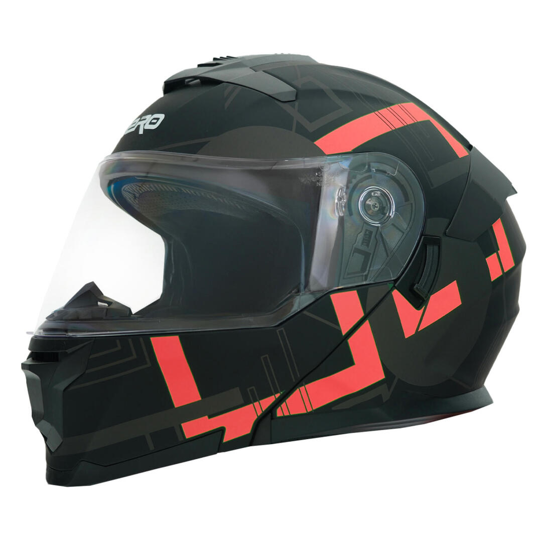 GP NERO MKS004-MBA3R Güneş Vizörlü Şeffaf Çene Açılır Motosiklet Kaskı - 1