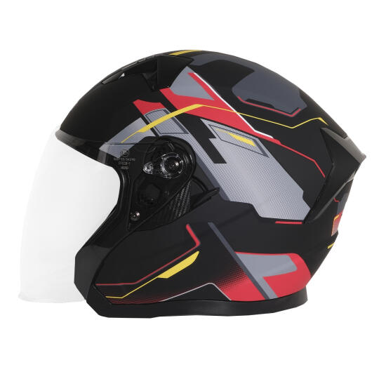 GP NERO MKS006-MBC5R Şeffaf Vizörlü Motosiklet Yarım Kask - 4