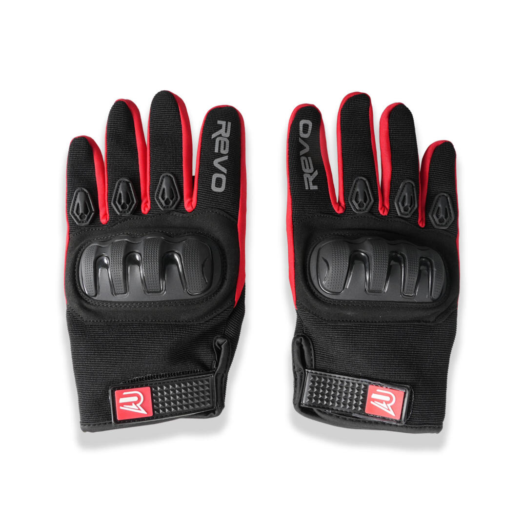 GP REVO ELD21 3 Korumalı Motosiklet Eldiveni Siyah-Kırmızı - 1