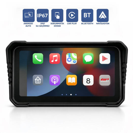 GP VOVEL M-790 6.25” Ekran Ön Arka Kameralı Motosiklet CarPlay Multimedya Navigasyon Sistemi - 1