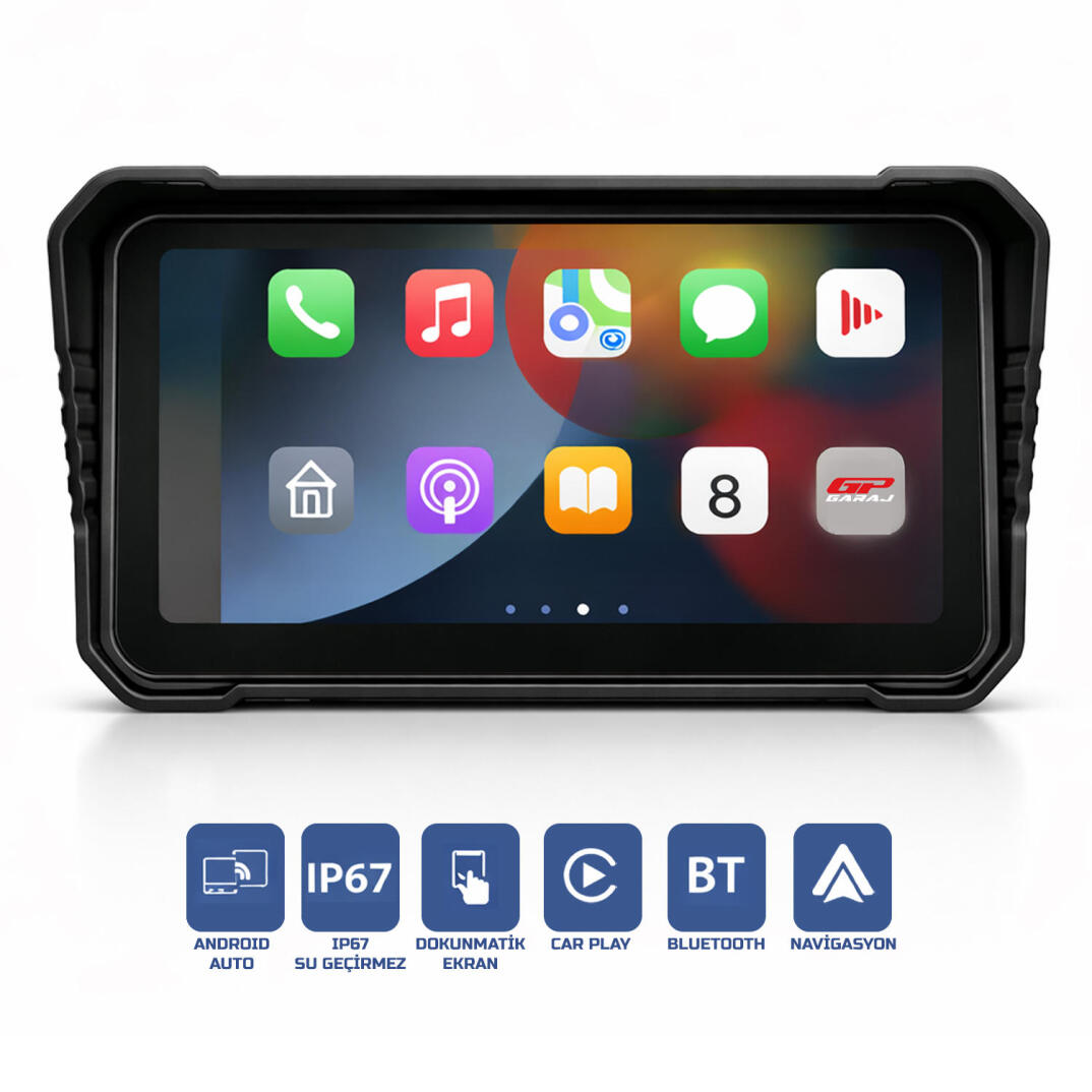 GP VOVEL M-790B 6.25” Ekran Ön Arka Kameralı Motosiklet CarPlay Basınç Sensörlü Multimedya Navigasyon Sistemi - 1
